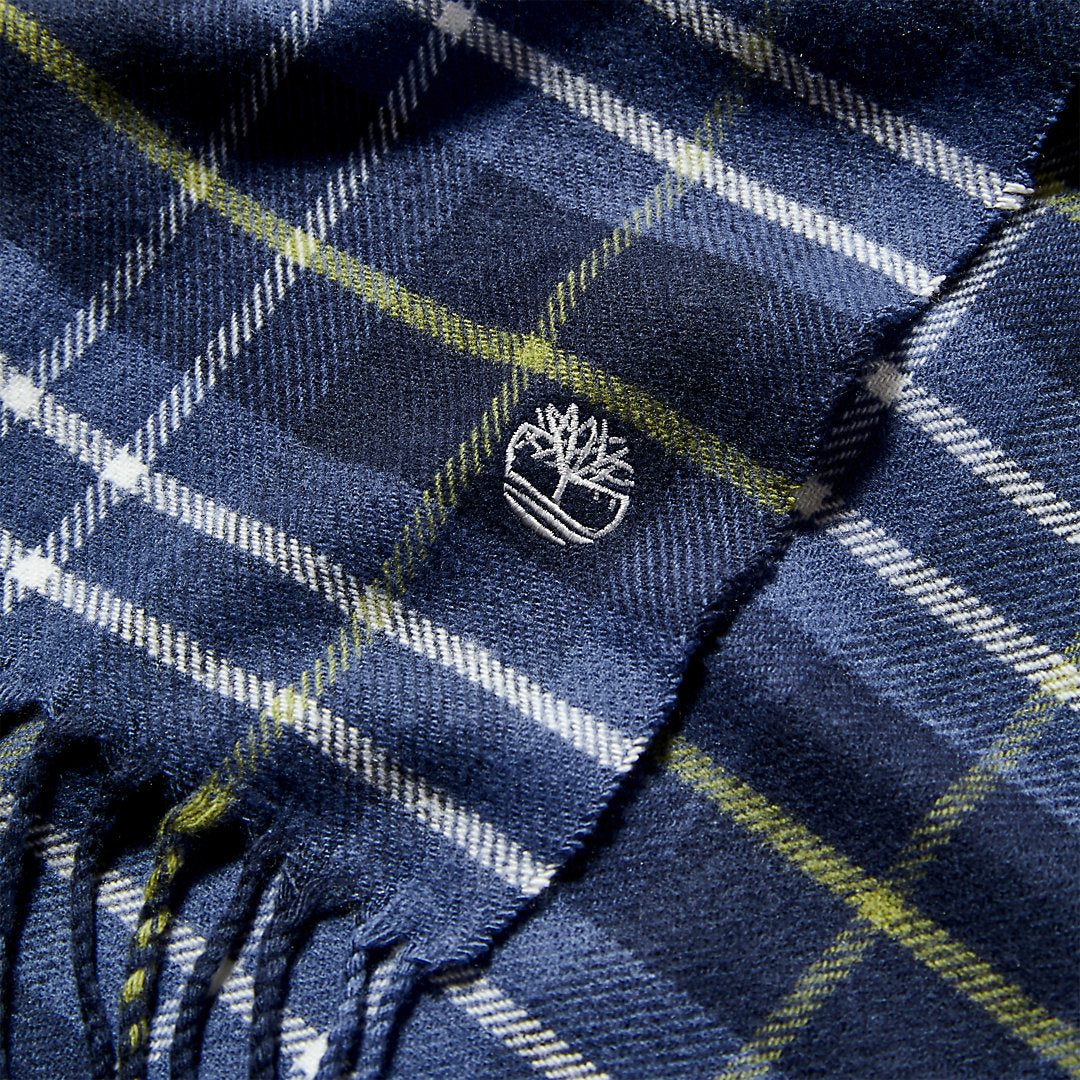 Mens Cape Neddick Checked Scarf for Men in Navy - Timberland