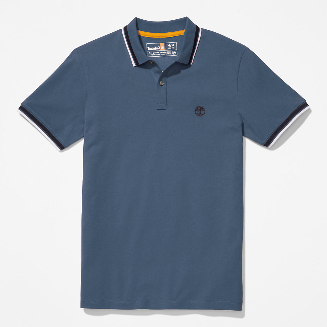 Mens Millers River Tipped Polo Shirt for Men in Blue - Timberland
