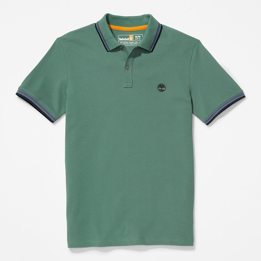 Mens Millers River Tipped Polo Shirt for Men in Green - Timberland