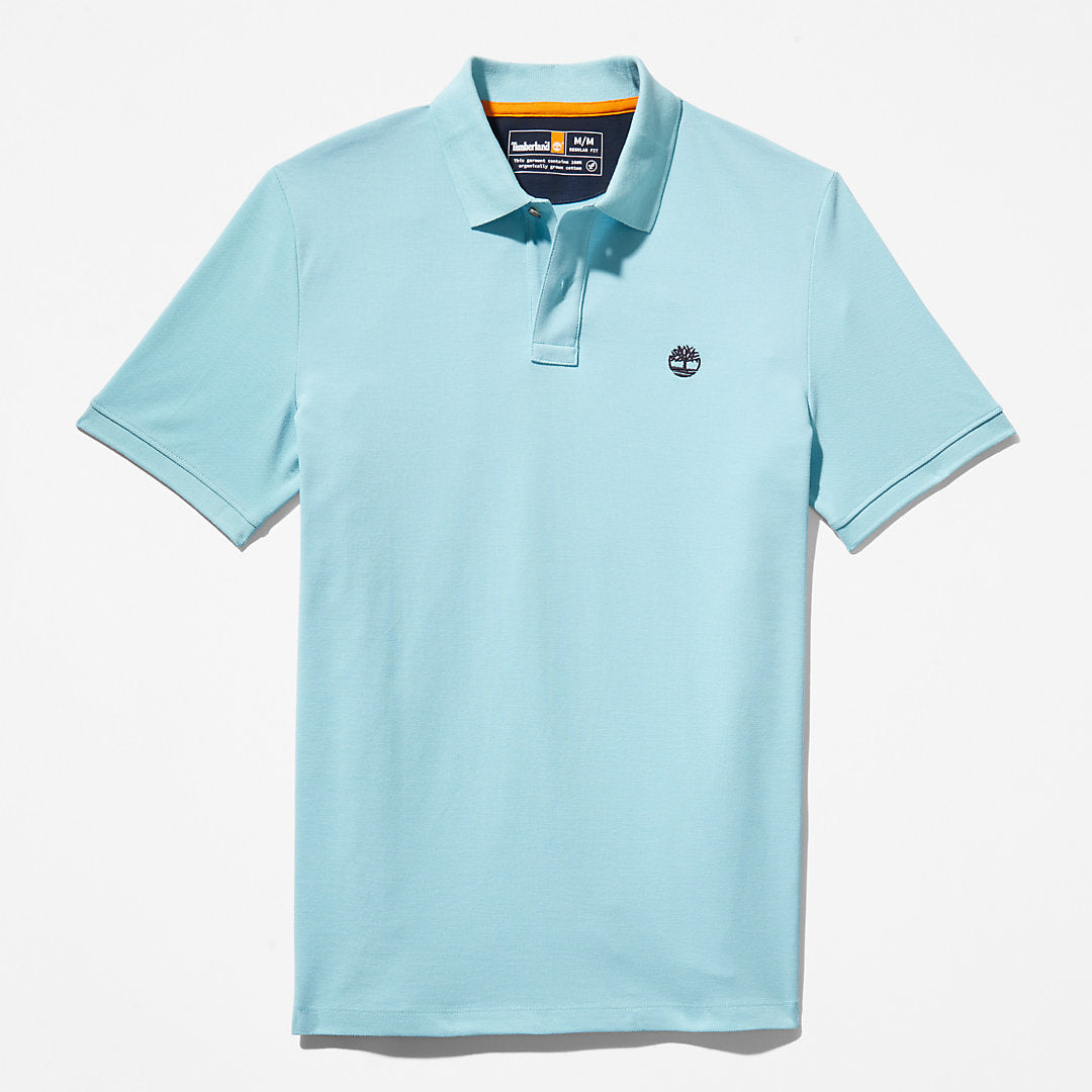 Mens Millers River Pique Polo Shirt for Men in Light Blue - Timberland