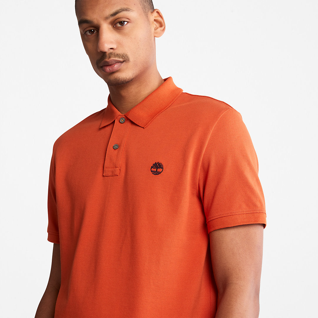 Mens Millers River Pique Polo Shirt for Men in Orange - Timberland