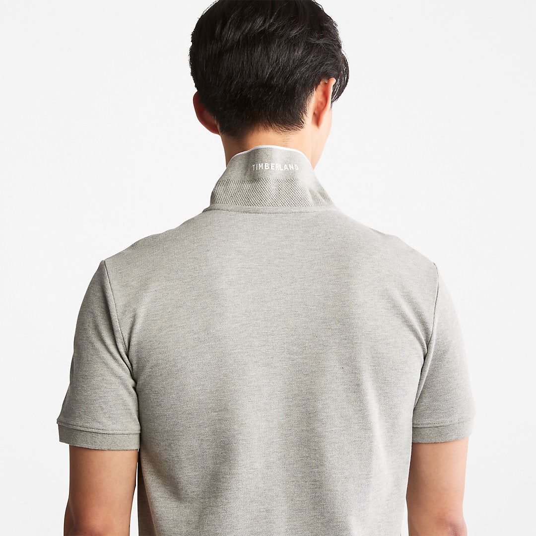 Mens Millers River Print-Collar Polo Shirt for Men in Grey - Timberland