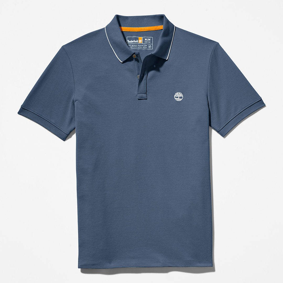 Mens Millers River Print-Collar Polo Shirt for Men in Blue - Timberland