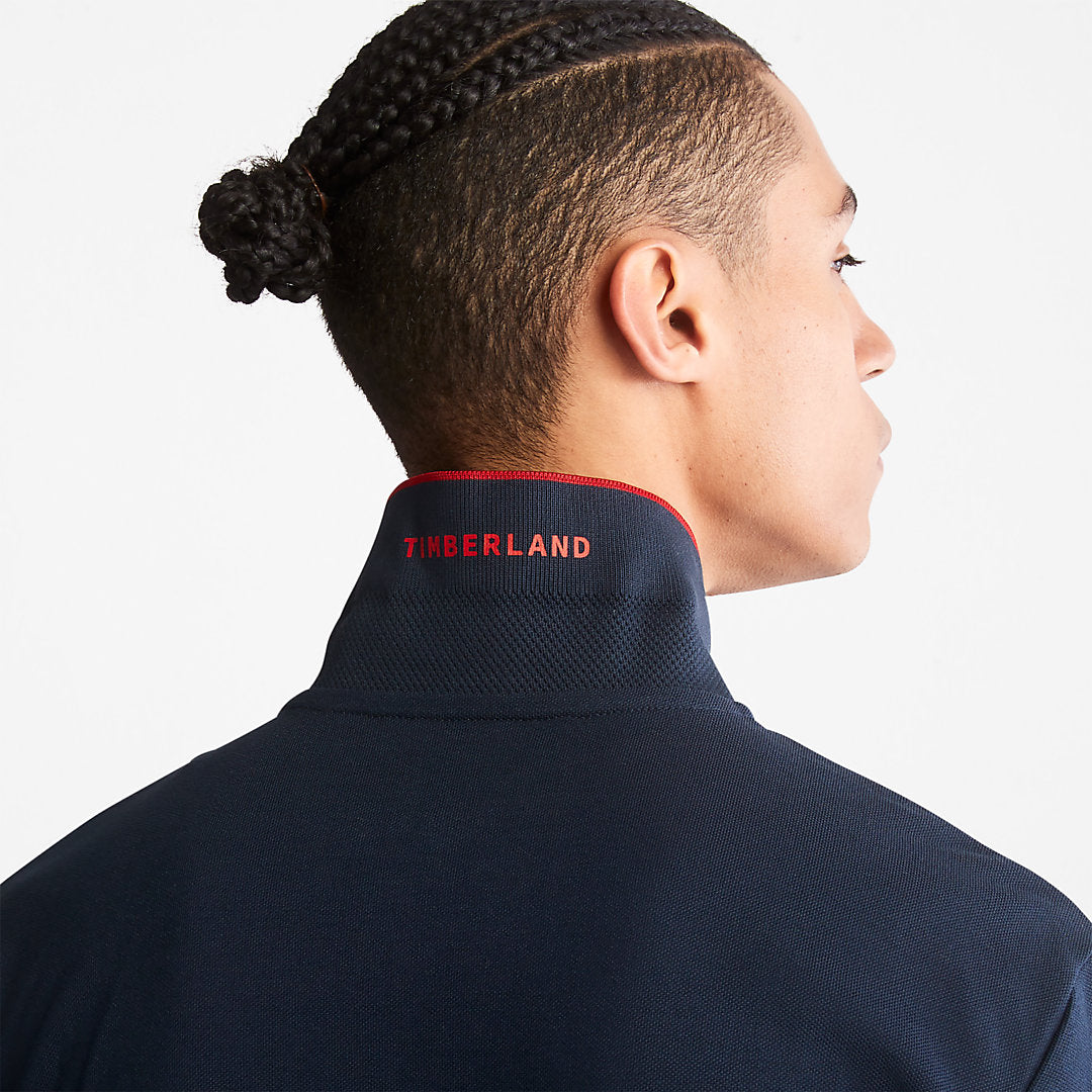 Mens Millers River Print-Collar Polo Shirt for Men in Navy - Timberland