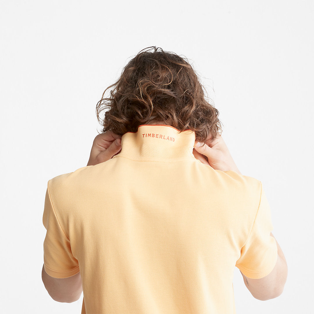 Mens Millers River Print-Collar Polo Shirt for Men in Yellow - Timberland