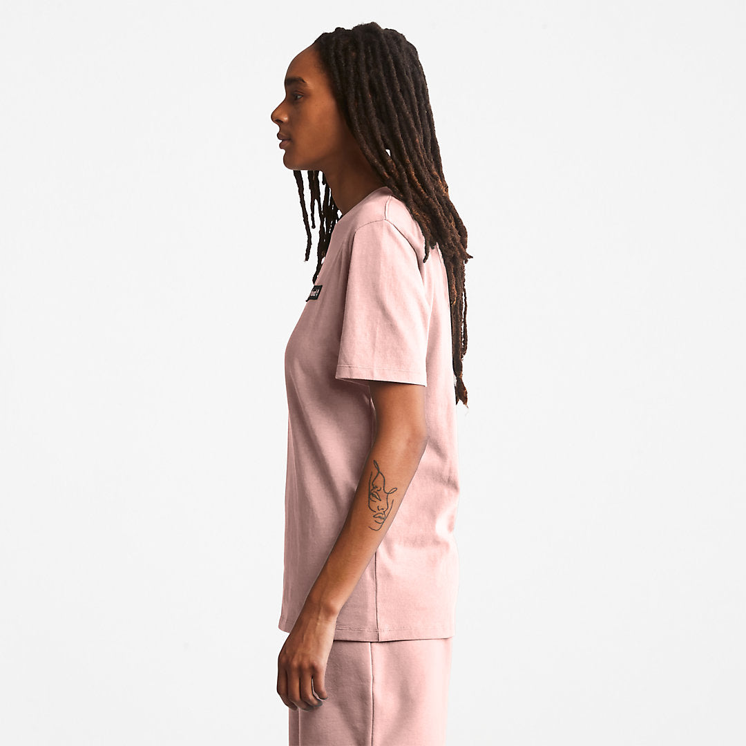 Mens All Gender Heavyweight Badge T-Shirt in Pink - Timberland