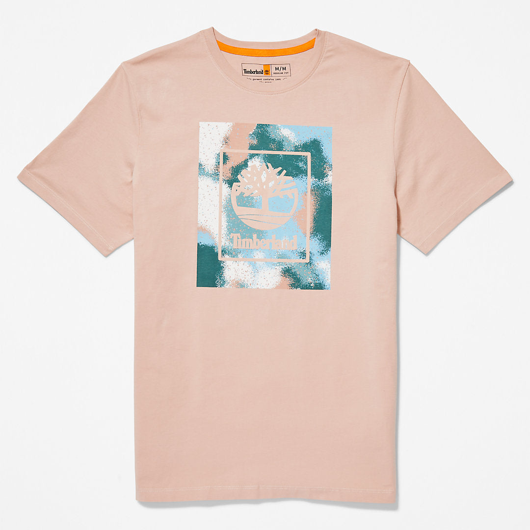 Mens Storytelling Logo T-Shirt for Men in Pink - Timberland