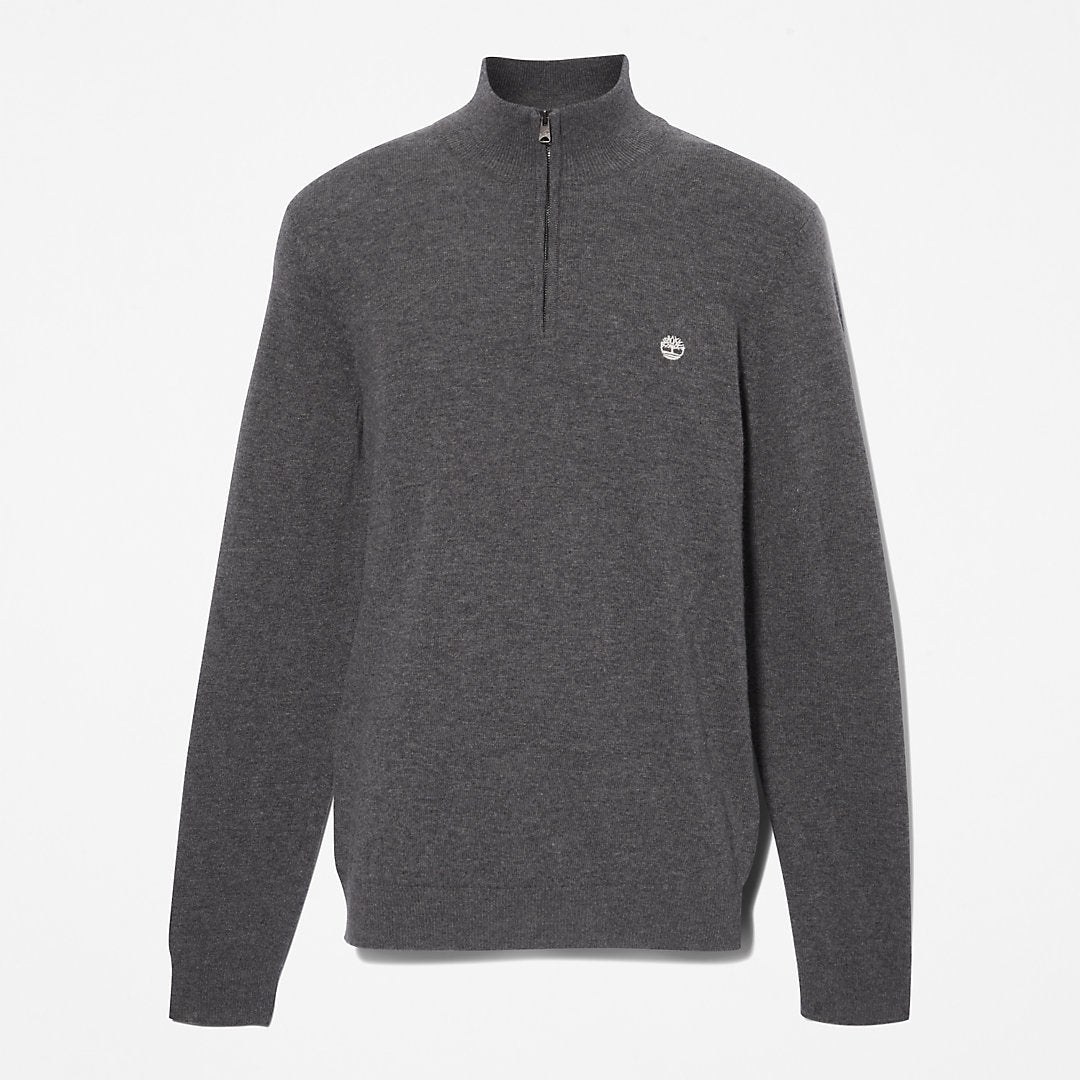 Mens Cohas Brook Zip-neck Sweater for Men in Dark Grey - Timberland