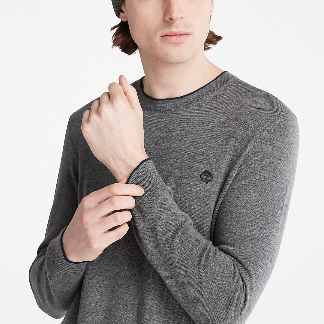 Mens Nissitissit River Merino Wool Sweater for Men in Grey - Timberland