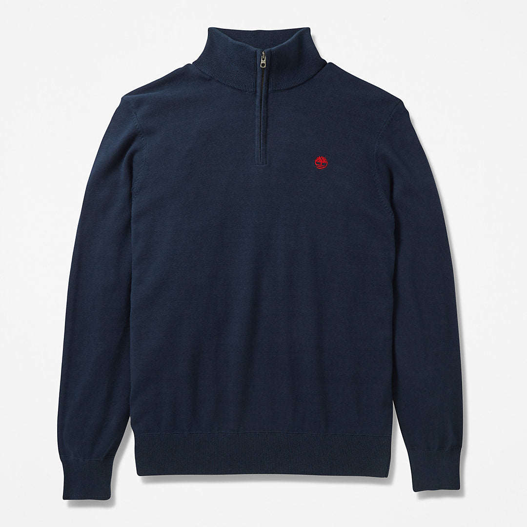 Mens Williams River Zip-neck Sweater for Men in Navy - Timberland
