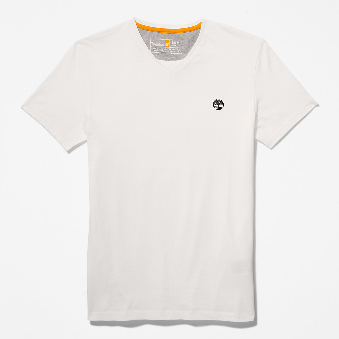 Mens Dunstan River V-Neck T-Shirt for Men in White - Timberland