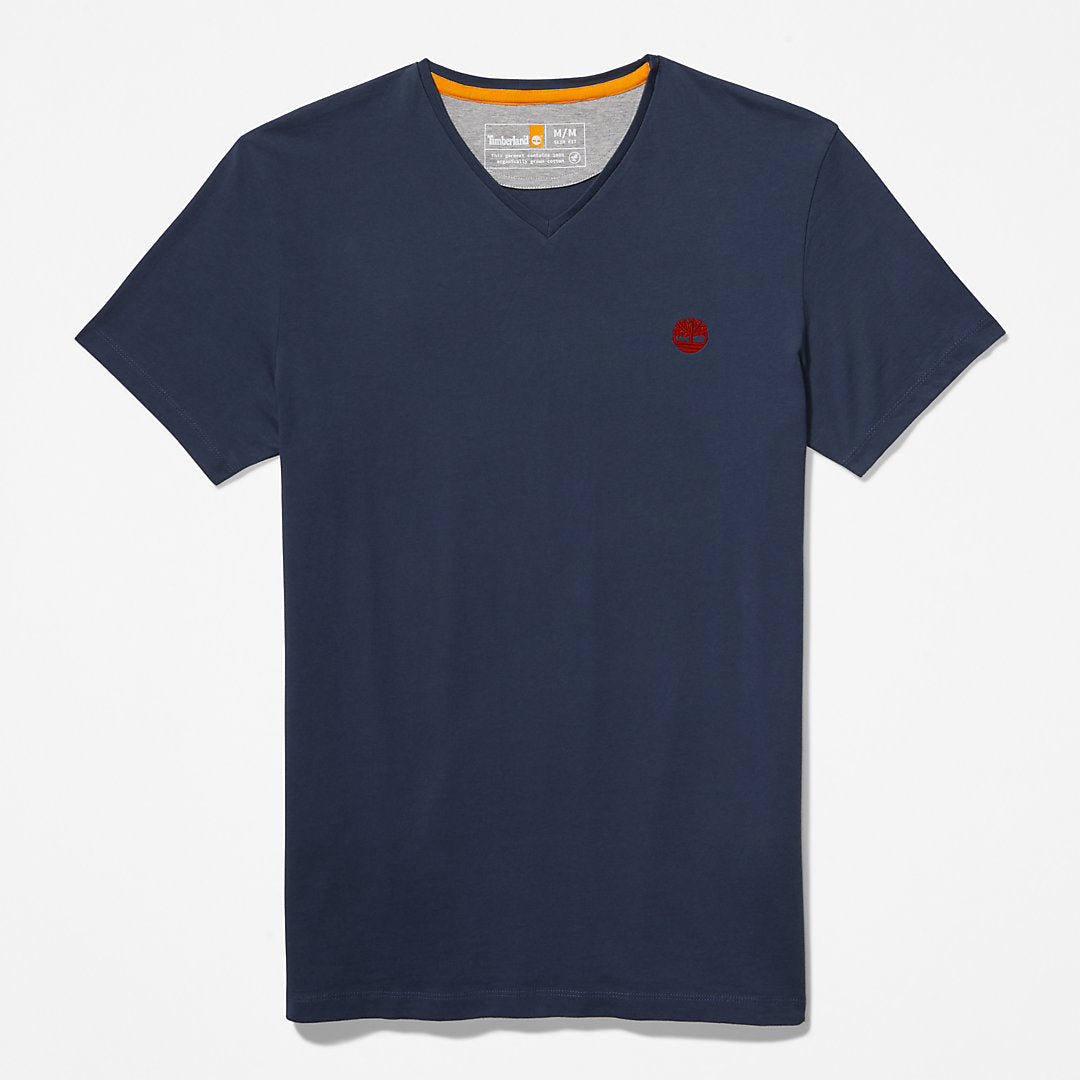 Mens Dunstan River V-Neck T-Shirt for Men in Navy - Timberland