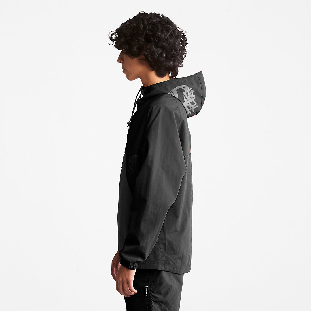 Mens DWR Zip-Neck Windbreaker for Men in Black - Timberland