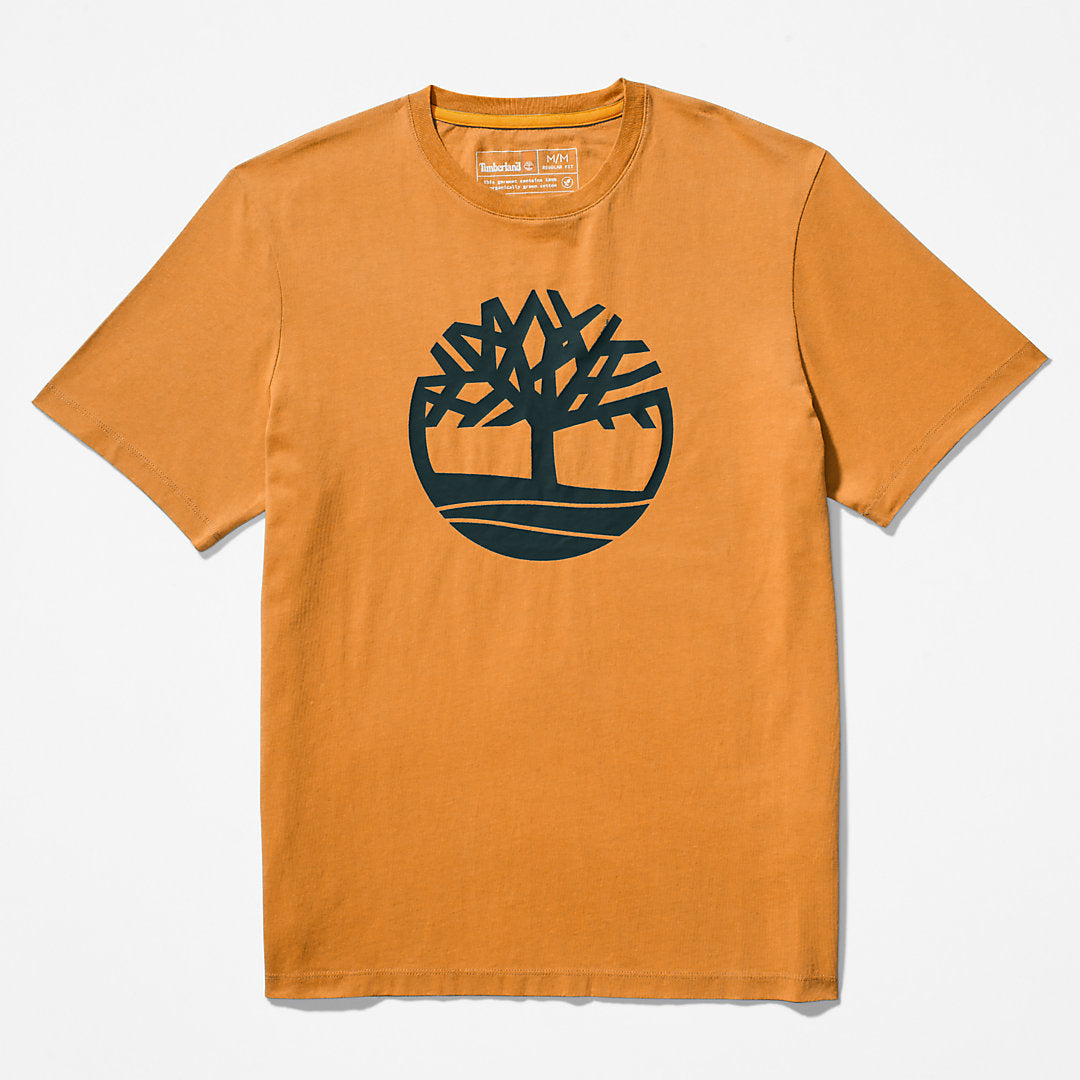 Mens Kennebec River Tree Logo T-shirt for Men in Yellow - Timberland
