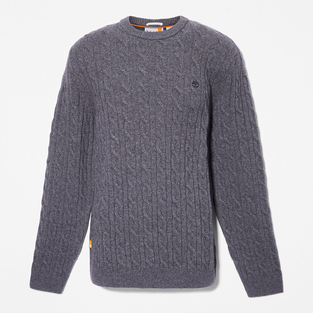 Mens Phillips Brook Cable-knit Sweater for Men in Grey - Timberland