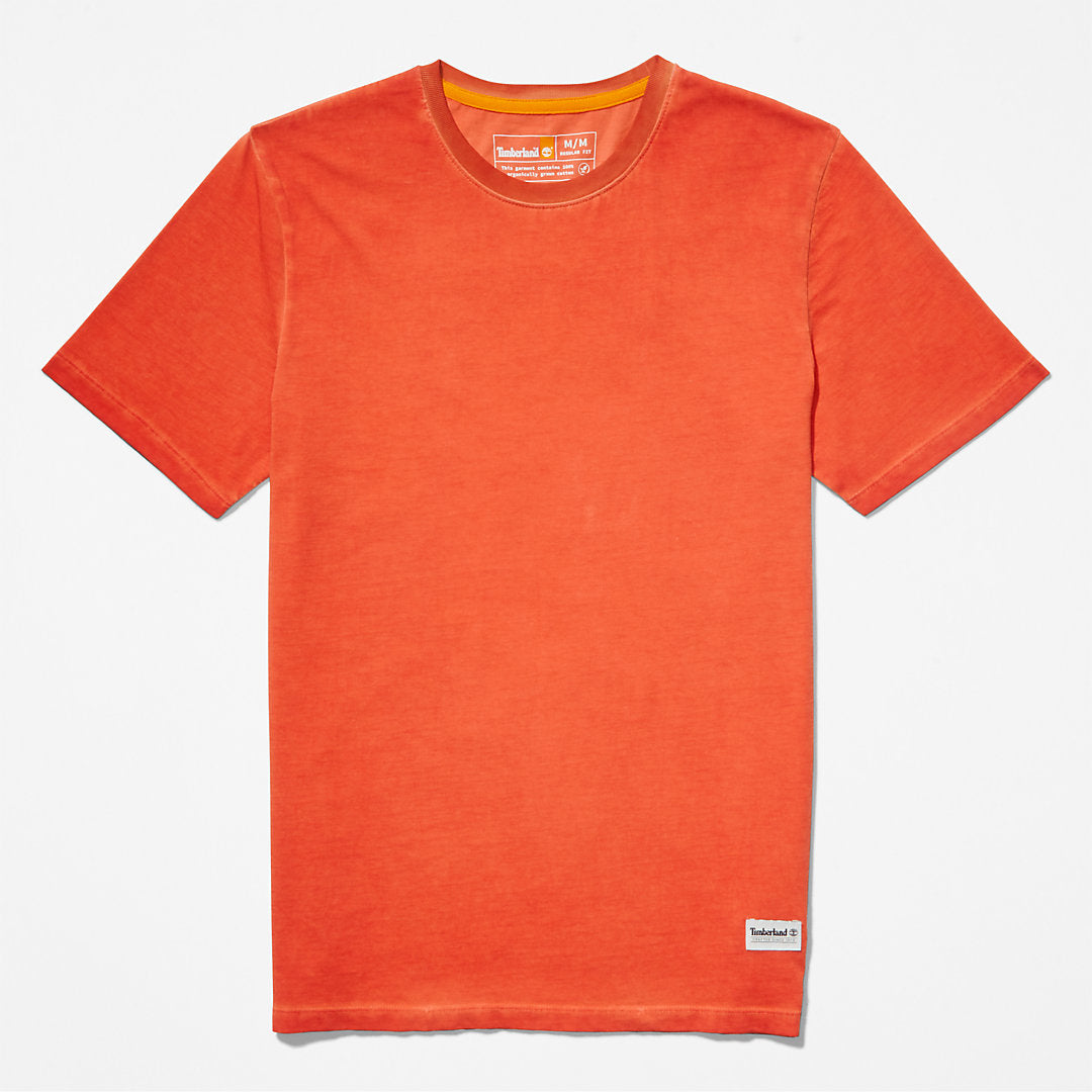 Mens Lamprey River Garment-Dyed T-Shirt for Men in Orange - Timberland