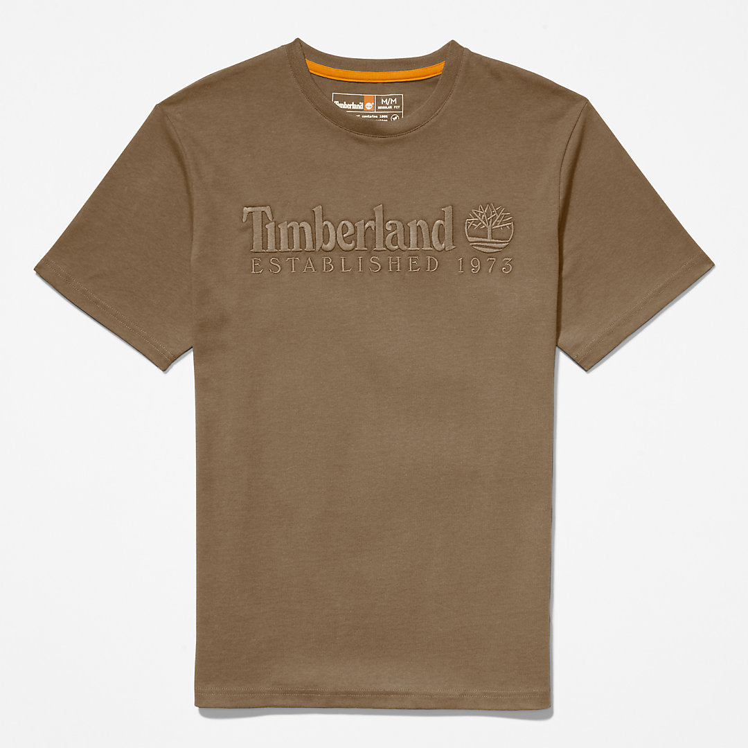 Mens Outdoor Heritage Linear-Logo T-Shirt for Men in Dark Green - Timberland
