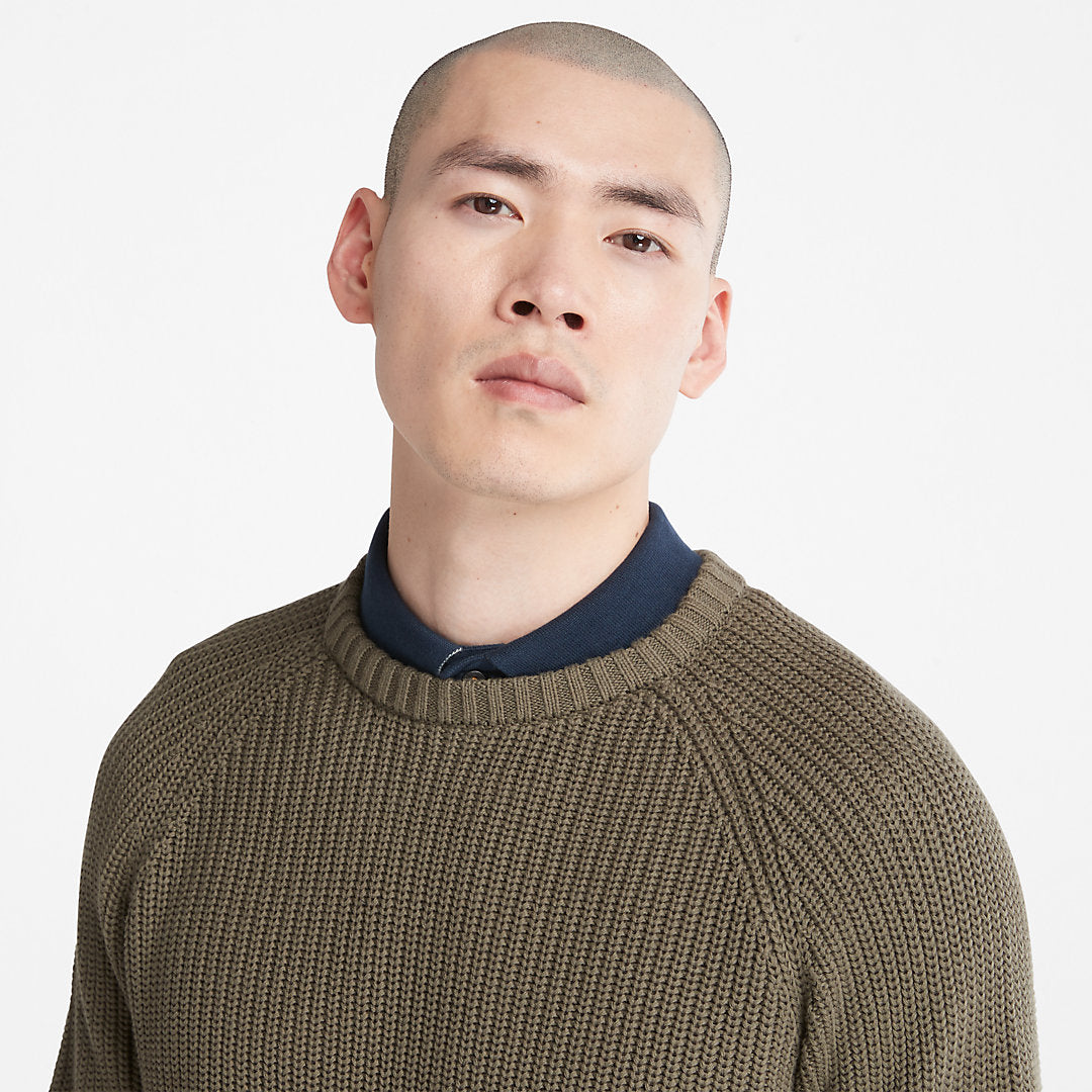 Mens Beards Brook Crew-Neck Sweater for Men in Dark Green - Timberland