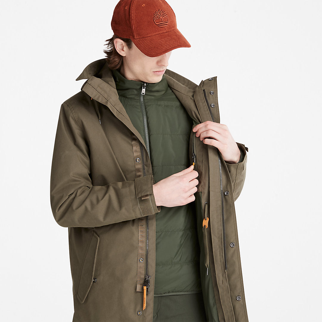 Mens Snowdon Peak 3-in-1 Waterproof Parka for Men in Green - Timberland