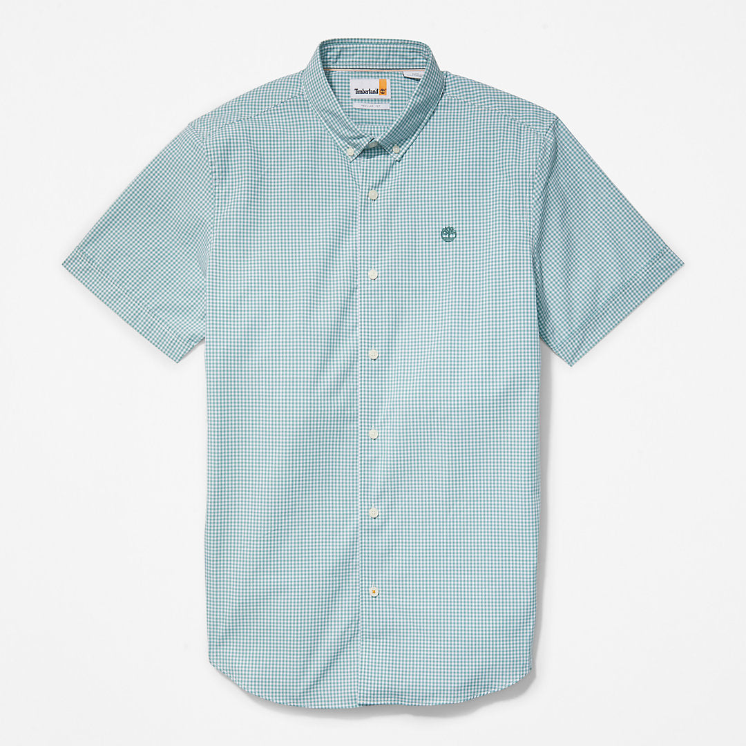Mens Suncook River Short-Sleeve Poplin Shirt for Men in Green - Timberland