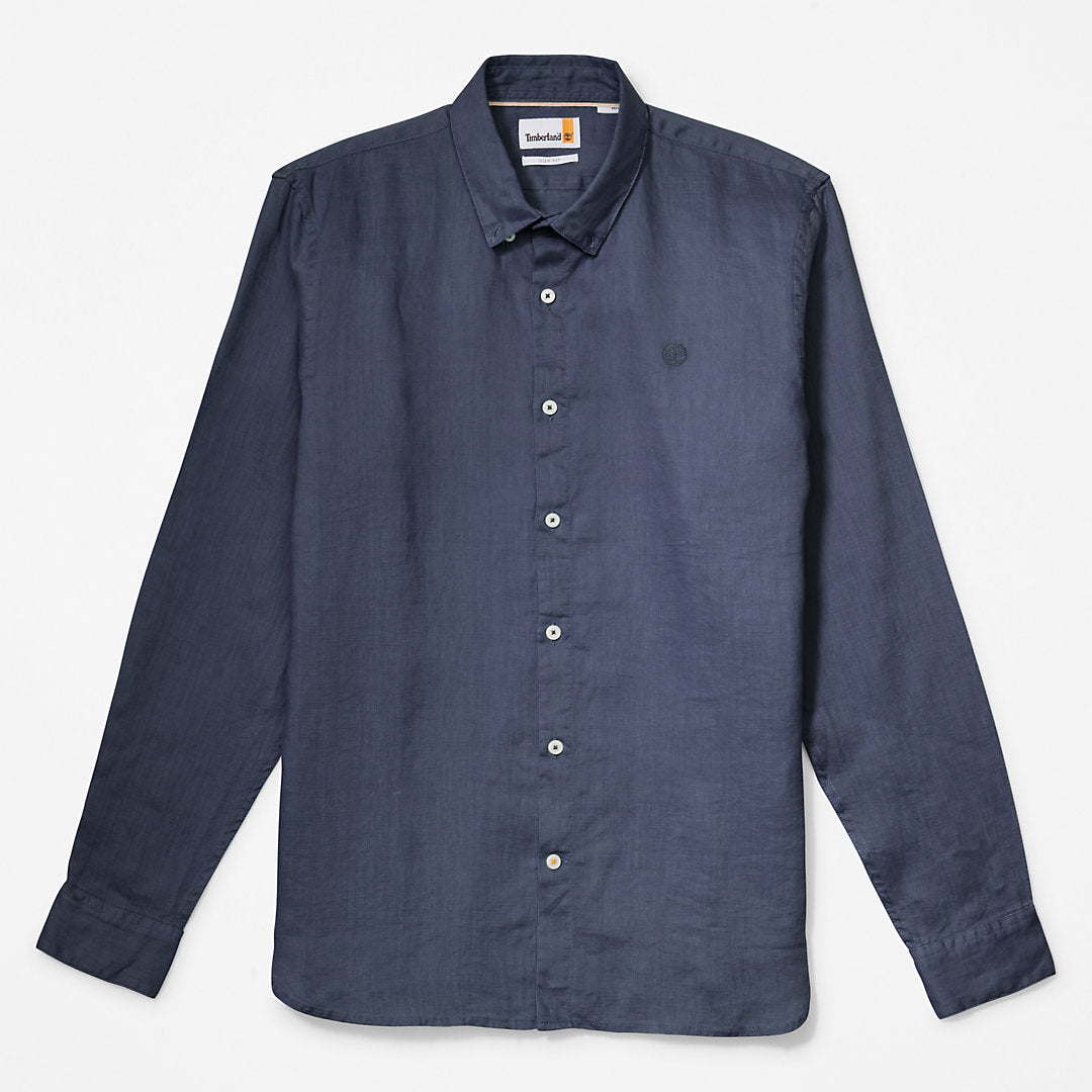 Mens Mill River LS Linen Shirt for Men in Navy - Timberland