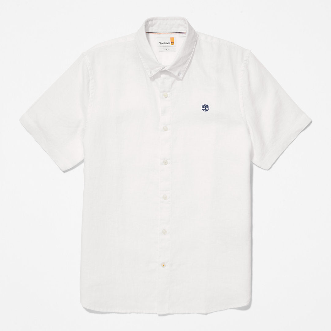 Mens Mill River Short-sleeve Linen Shirt for Men in White - Timberland