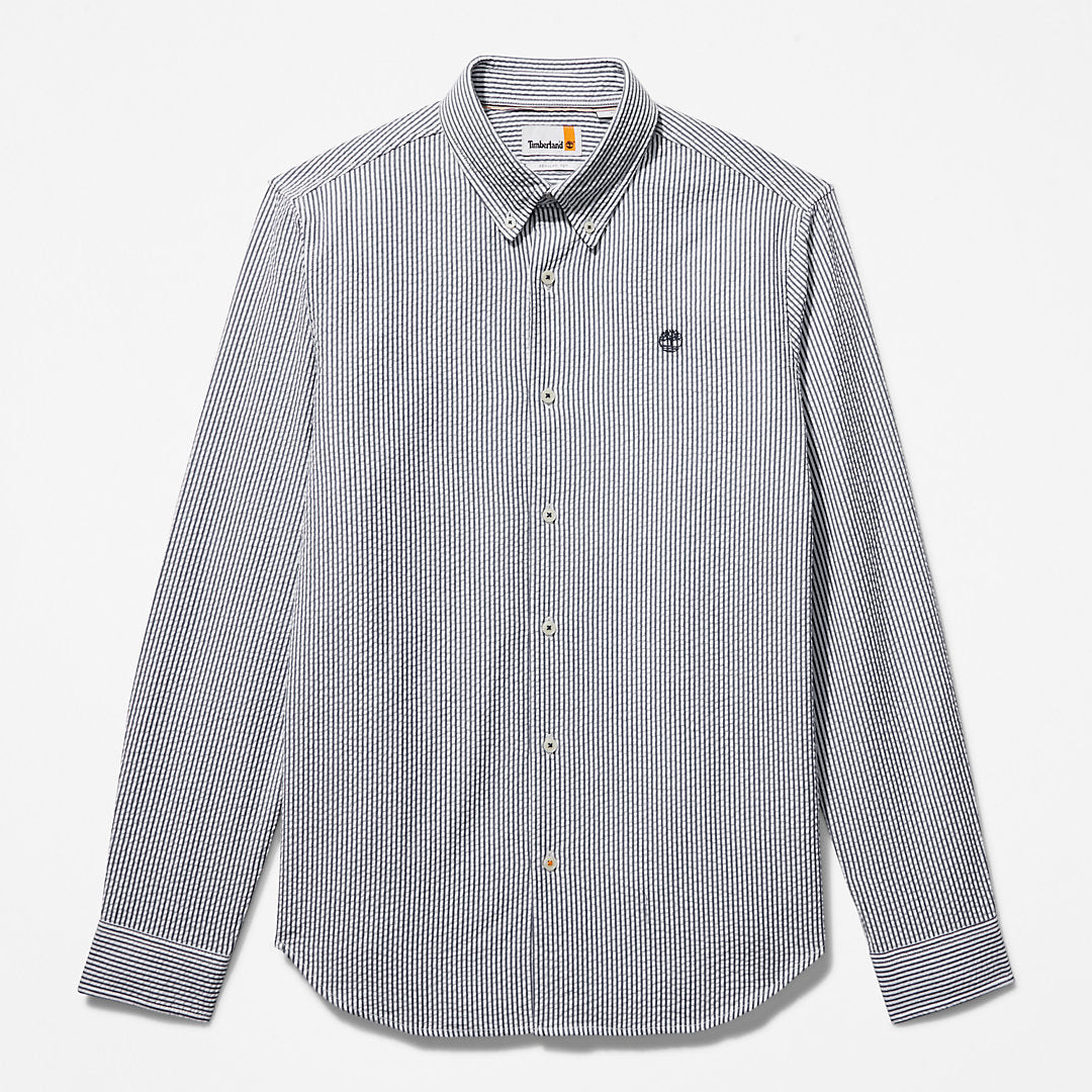 Mens Striped Seersucker Shirt for Men in Navy - Timberland