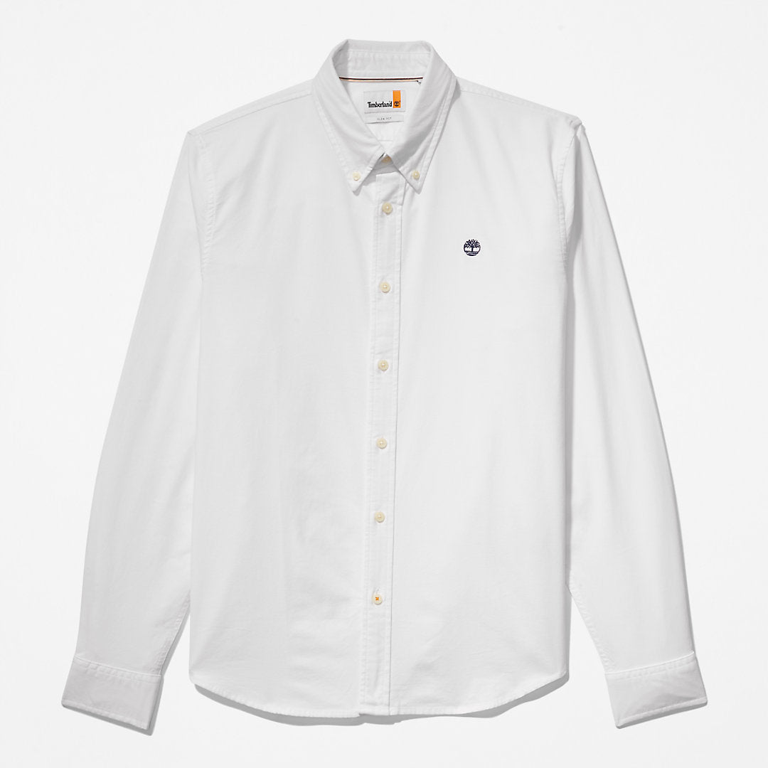 Mens Pleasant River Slim Oxford Shirt for Men in White - Timberland
