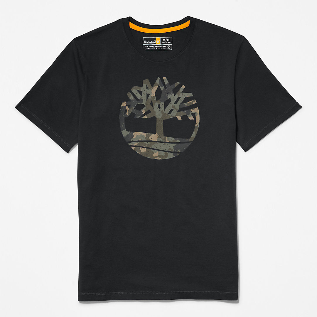 Mens Camo-Logo T-Shirt for Men in Black - Timberland