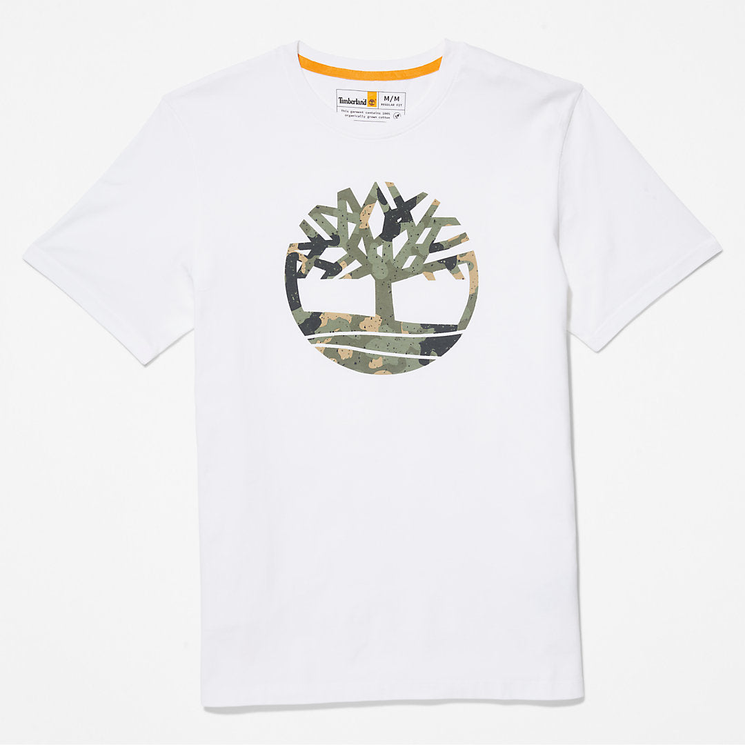 Mens Camo-Logo T-Shirt for Men in White - Timberland