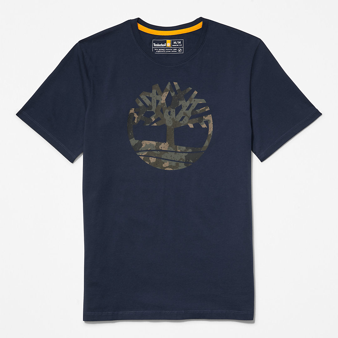 Mens Camo-Logo T-Shirt for Men in Navy - Timberland