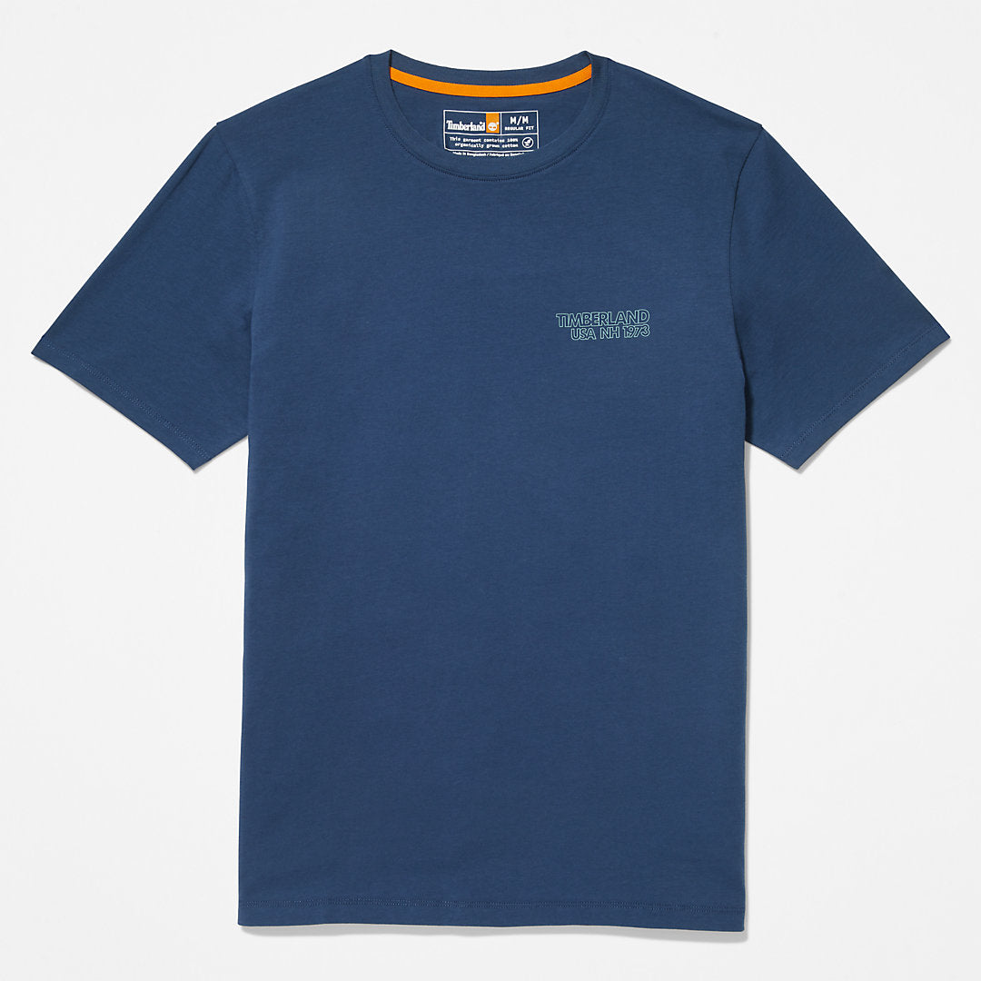 Mens Outdoor Heritage Stacked-Logo T-Shirt for Men in Blue - Timberland
