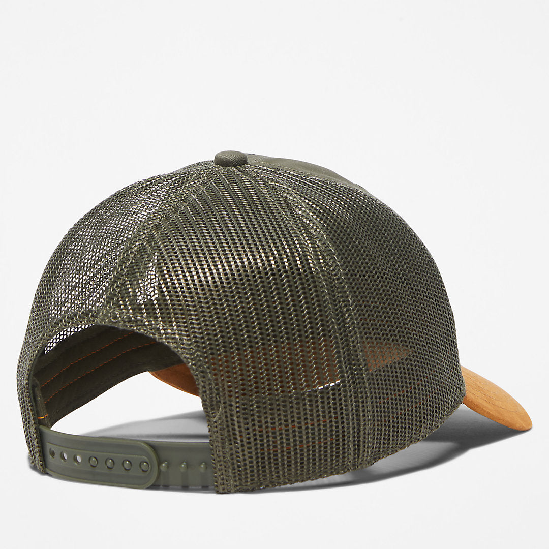 Mens Trucker Hat with a Faux-suede Brim for Men in Green - Timberland