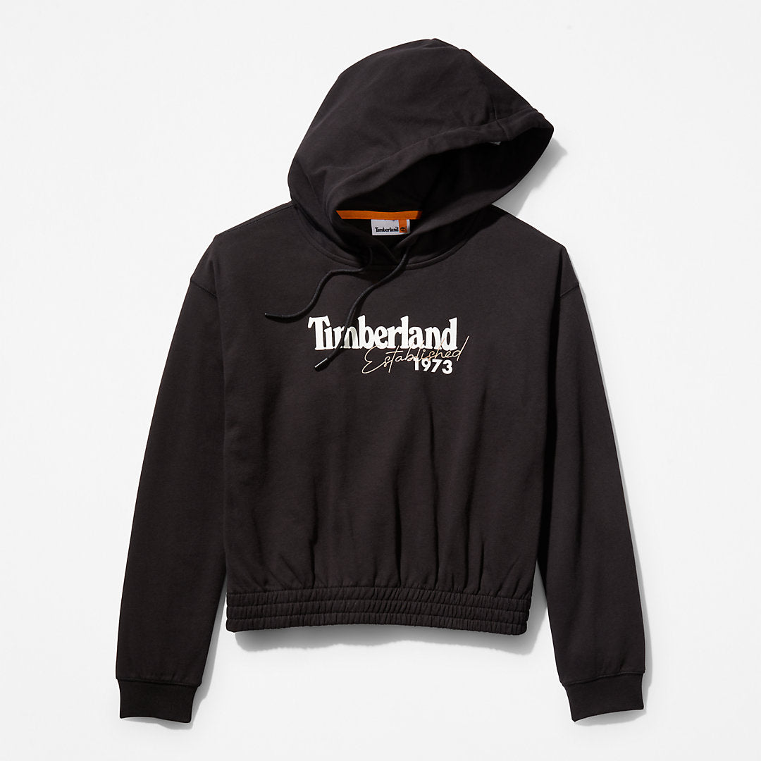 Womens Established 1973 Logo Hoodie for Women in Black - Timberland