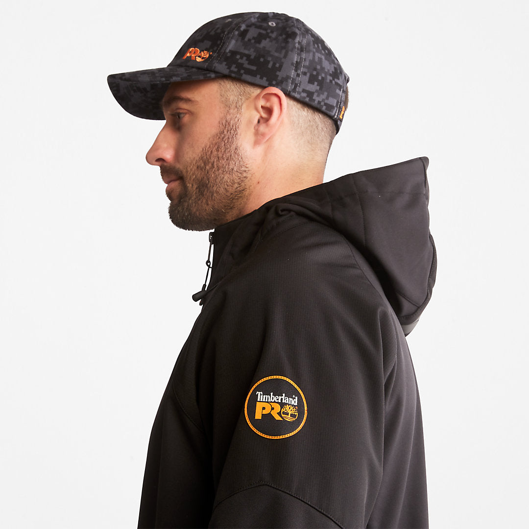 Mens Timberland PRO® Power Zip Hooded Softshell Jacket for Men in Black - Timberland