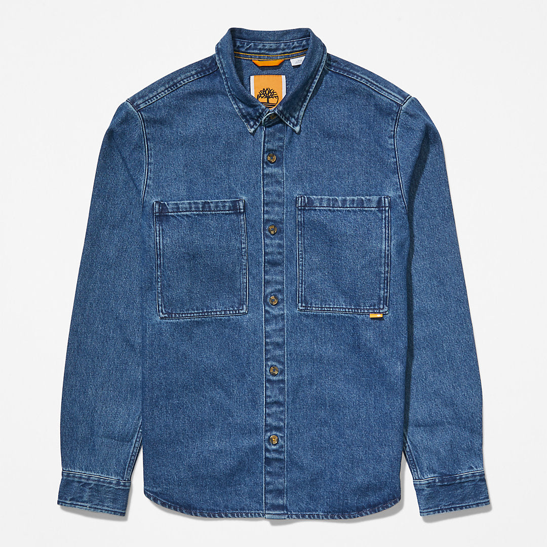 Mens Outdoor Heritage Denim EK+ Overshirt for Men in Light Blue - Timberland