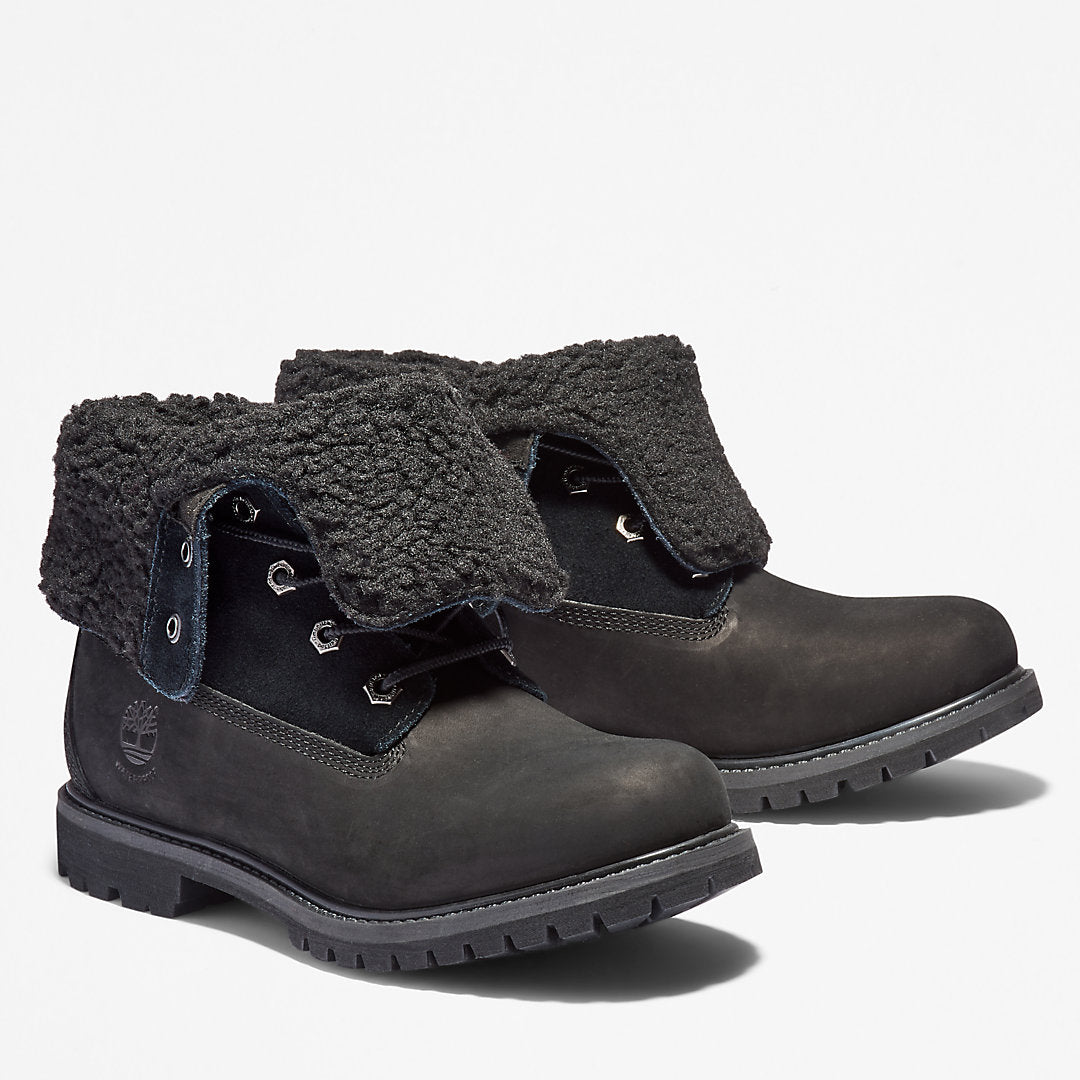 Womens Timberland® Authentic Fold-over Boot for Women in Black - Timberland