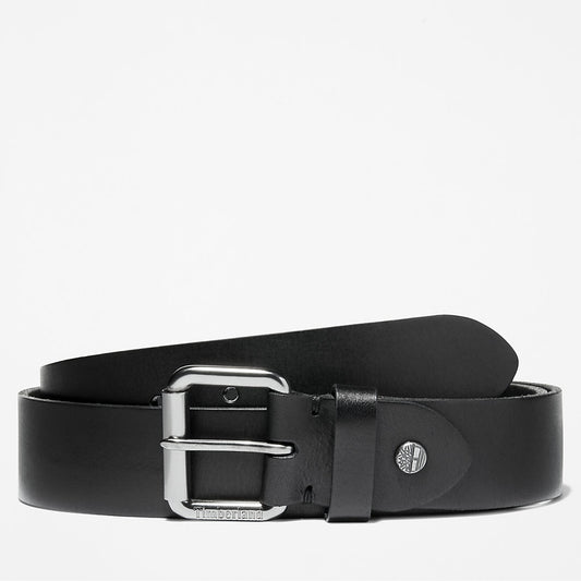 Mens Roller Buckle Leather Belt for Men in Black - Timberland