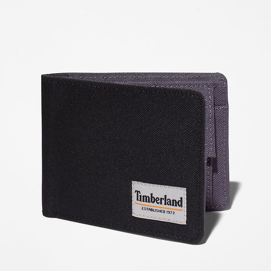 Mens Halyard Patch Wallet with Coin Pocket for Men in Black - Timberland
