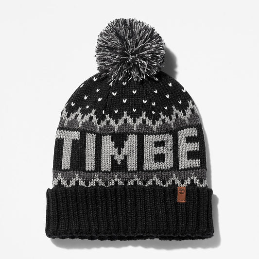 Mens Winter Roll-up Knit Beanie for Men in Black - Timberland