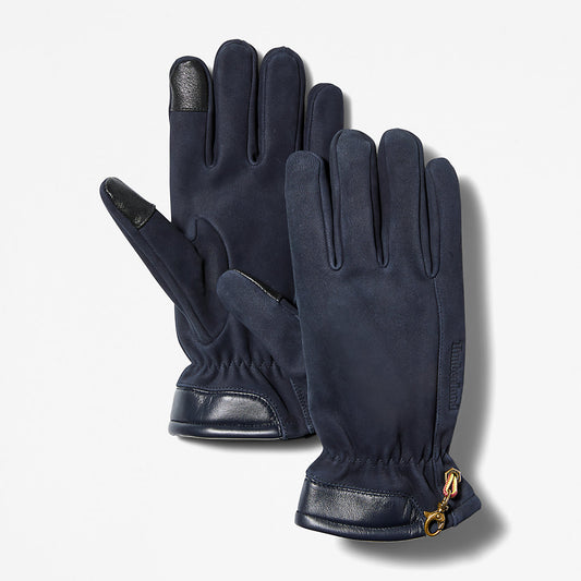 Mens Winter Hill Leather Gloves for Men in Navy - Timberland