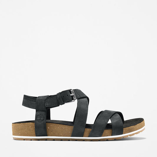 Womens Malibu Waves Ankle Strap Sandal for Women in Black - Timberland