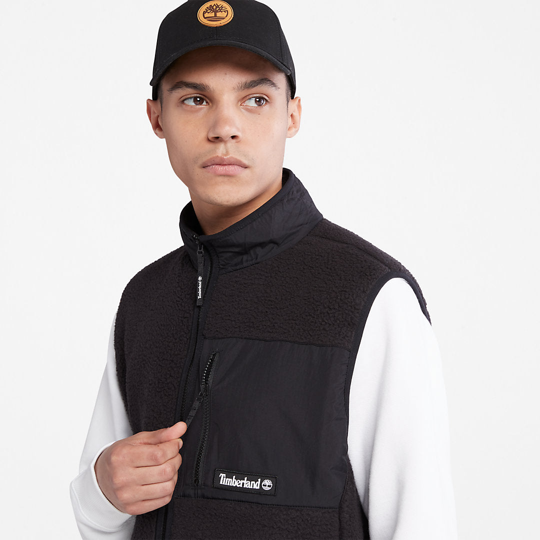 Mens High-Pile Fleece Gilet for Men in Black - Timberland