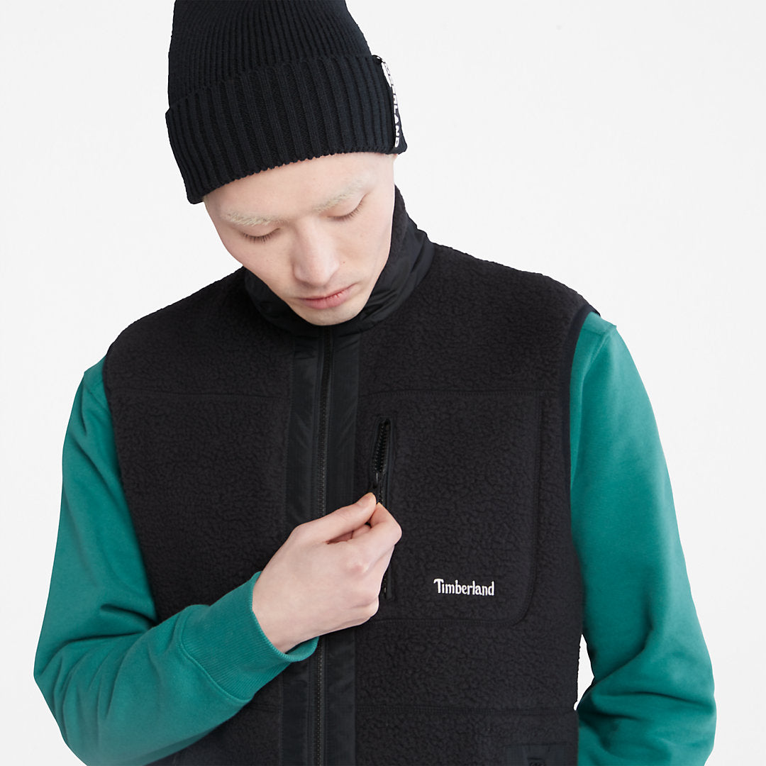 Mens High-pile Fleece Gilet for Men in Black - Timberland