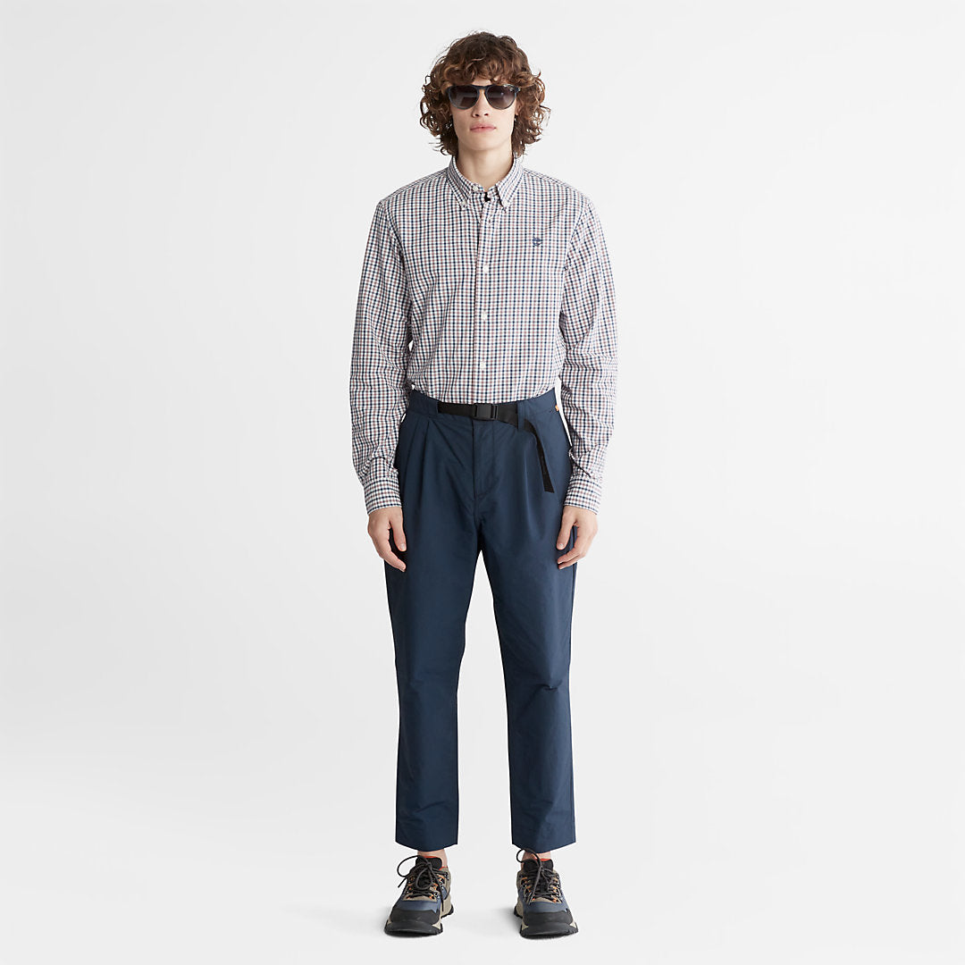 Mens Seersucker Gingham Shirt for Men in Purple - Timberland