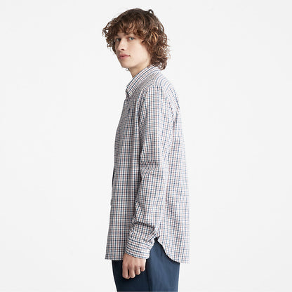 Mens Seersucker Gingham Shirt for Men in Purple - Timberland