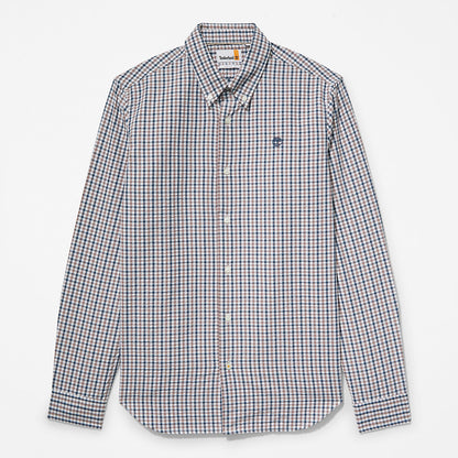 Mens Seersucker Gingham Shirt for Men in Purple - Timberland