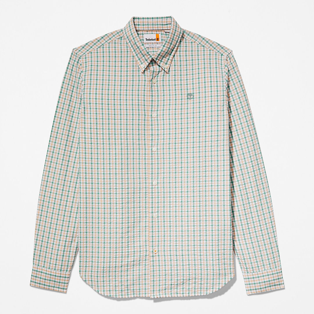 Mens Seersucker Gingham Shirt for Men in Pink - Timberland