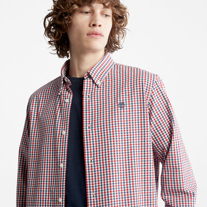 Mens Seersucker Gingham Shirt for Men in Blue - Timberland