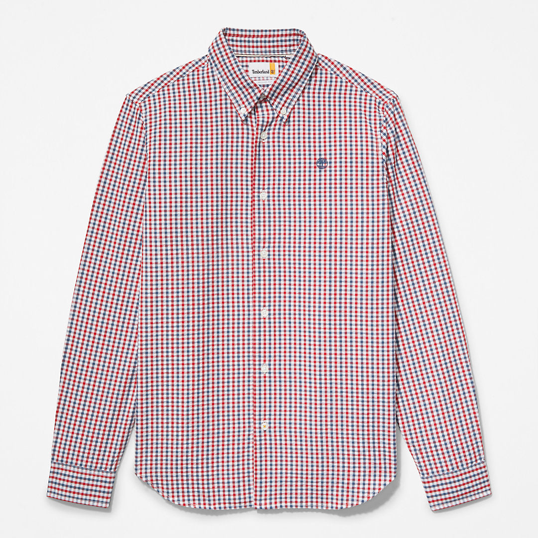 Mens Seersucker Gingham Shirt for Men in Blue - Timberland